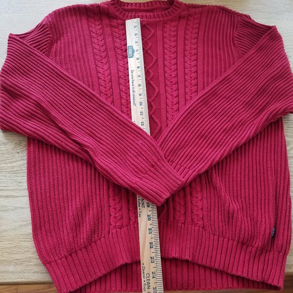 Chaps Denim Men's Long Sleeve Sweater Large Red Cotton EUC - Picture 4 of 9